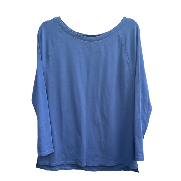 Lauren Ralph Lauren Tops - Lauren Ralph Lauren Blue Raglan Long Sleeve Scoop Neck Top Plus Size 2X